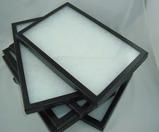 four jewelry display case riker mount display box USA made 8 X14.5 X 1 1/2" deep