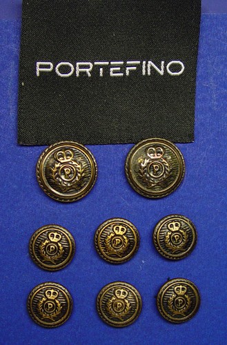 PORTEFINO REPLACEMENT BUTTONS 8PC DARK BRONZE METAL GOOD USED ANTIQUED CONDITION