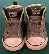 Converse All Star High Top Leather Toddler Shoes Size Infant 7 Great Condition 