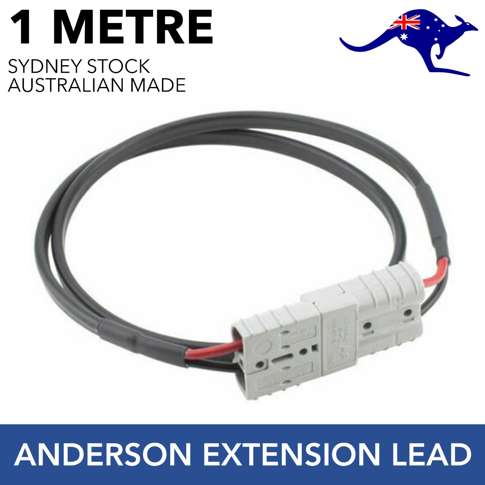 1m 50 Amp Anderson Plug Extension Lead 6mm Cable Genuine eBay