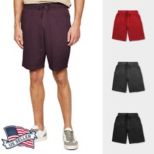 Mens Plain Fleece Shorts Gym Shorts Workout Sweat shorts Fitness Active