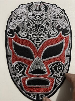 Mexican Luchador Design Large Back Patch: Embroidered, Iron On, 9 1/2  X 6 1/2 