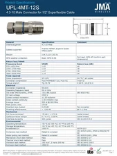 JMA Wireless  4.3-10 Male Connector for 1/2” Superflexible UPL-4MT-12S