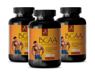 muscle recovery - BCAA 3000mg - muscle endurance - 3 Bottles