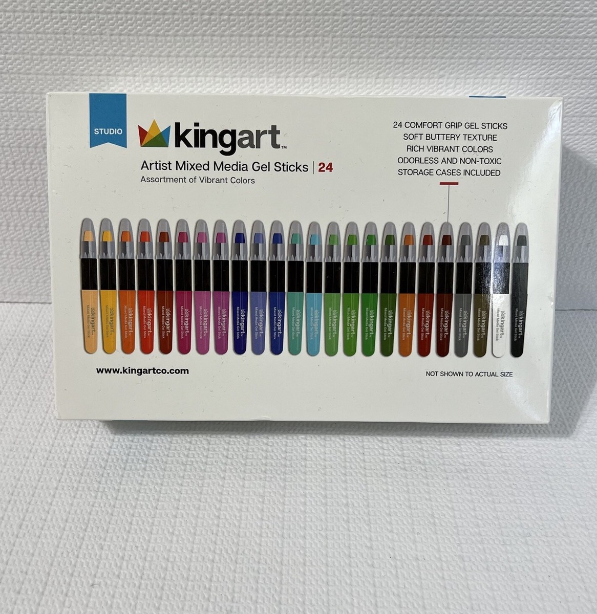 kingart アーティスト ミックスメディア ゲルスティック 24色 KINGART Artist Mix Media Gel Sticks Set of 24 Vibrant Colors Non