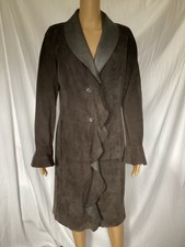 Jennifer Tattanelli Casini Leather Suede Reversible Coat Italy Size 10