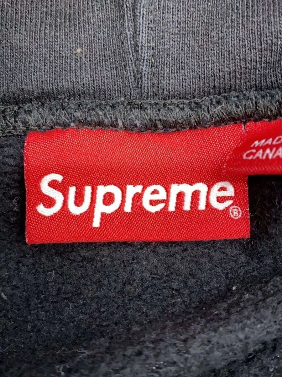 Felpa Supreme con cappuccio M cotone stampa grigia usata