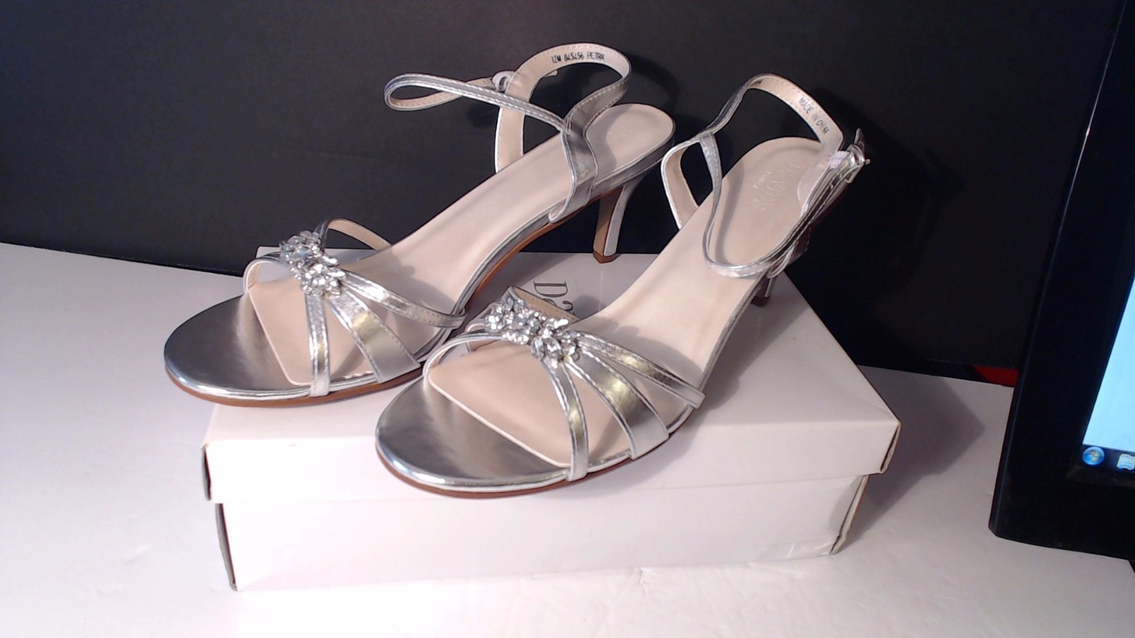 silver wedding shoes size 12
