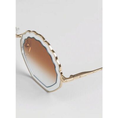 ?CHLOE? Tally Scalloped Sunglasses CE147S 834 Gold Brown  display picture 3