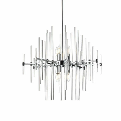 Chrome Sputnik Foyer Kitchen Island or Dining Room Chandelier 8 Light Fixture - Picture 4 of 9