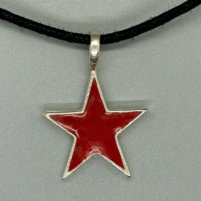 Pendentif Étoile En Argent 925 Et Émail Biker Communiste CHE GUEVARA Pentagramme - Photo 1/2