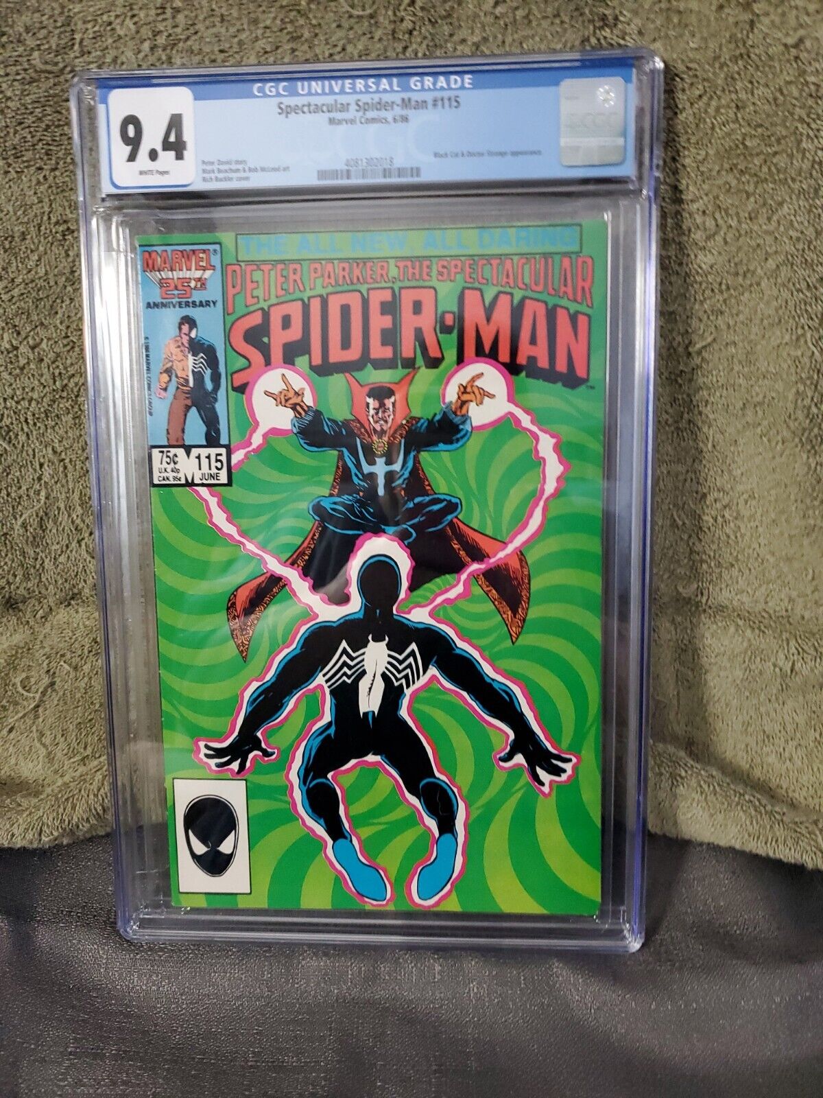 Spider-Man 115 CGC 9.4 Doctor Strange and Black Cat Appearance (1986)