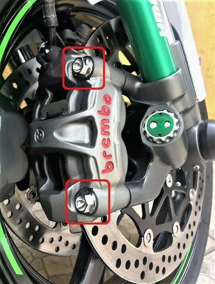 4 pernos Ti / titanio - pinza de freno delantera KAWASAKI Ninja H2, ZX-10R, ZX-14R Foto 3 de 4