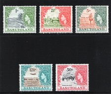 Basutoland 1964 QEII Definitives set complete superb MNH. SG 84-92. Sc 87-91.