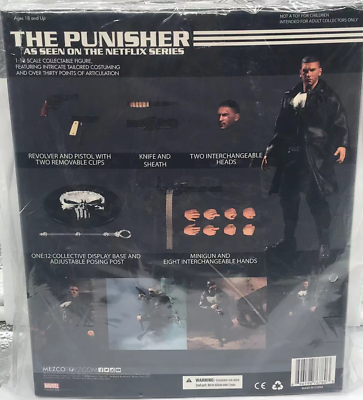 Authentic Mezco Toy One:12 Collective Punisher Marvel Netflix Action Figure