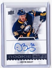 16-17 2017-18 Upper Deck Premier #62 Justin Bailey AUTO Rookie Buffalo 083/399