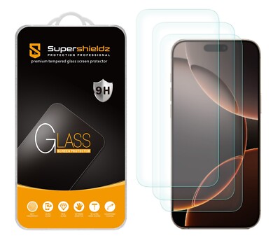3X Supershieldz Tempered Glass Screen Protector for iPhone 16 Pro Max (6.9 inch)