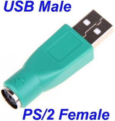 RLECS USB naar PS2 PS2 PS/2 male naar USB female adapter voor muis en toetsenbord, zwart, 2 stuks