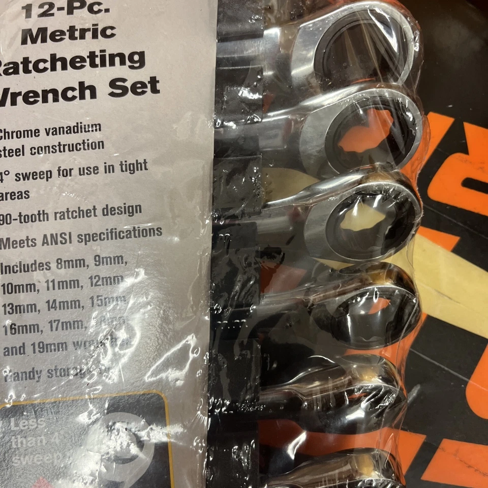 Juego de llaves de trinquete flexibles Klutch de 12 piezas, métricas de 8 mm - 19 mm Foto 4 de 4