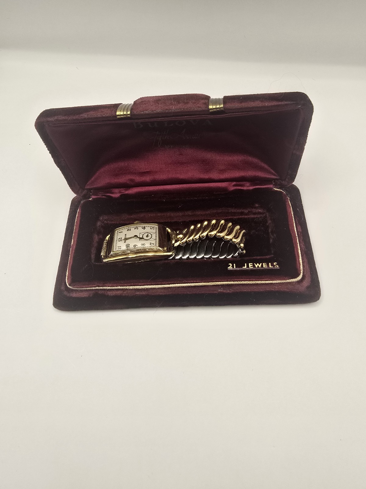 Vintage Bulova Rectangular Seconds Subdial 10K Go… - image 2