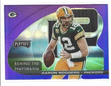 Aaron Rodgers 2021 Playoff Behind the Numbers Purple Prizm #btnaro