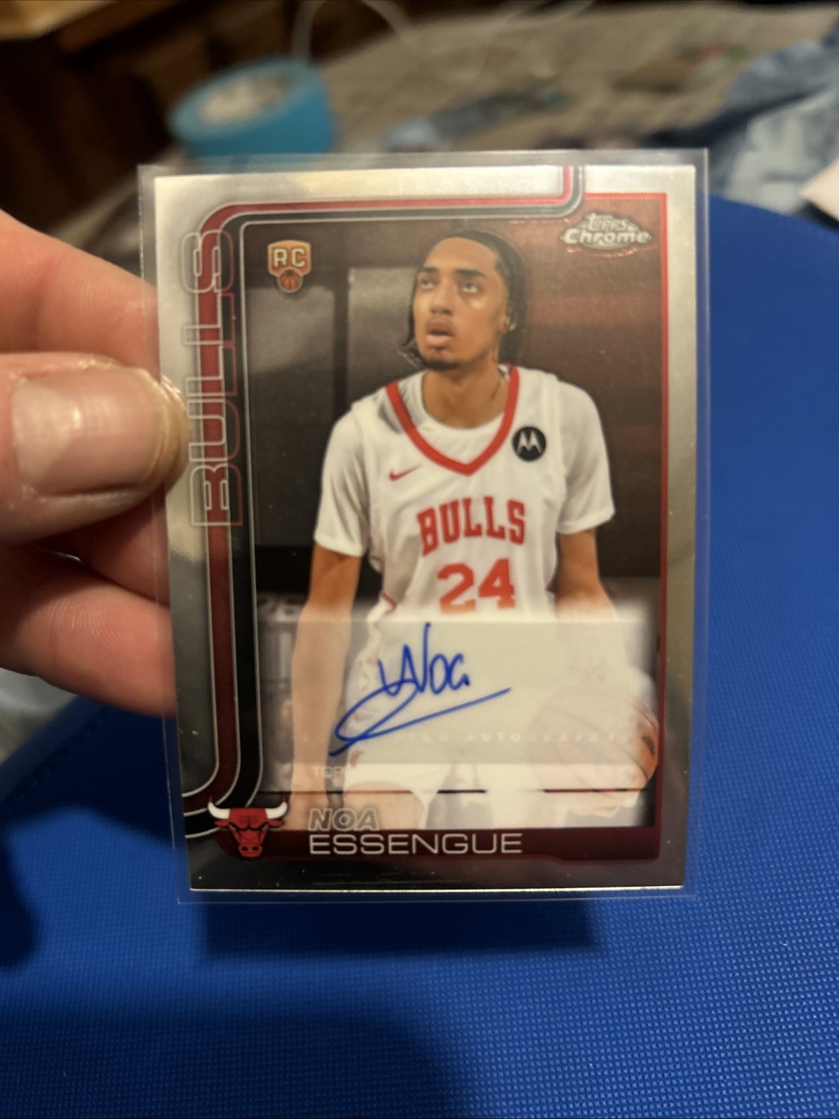 2025-26 Topps Chrome Rookie Autographs #TCARNE Noa Essengue RC AUTO BULLS