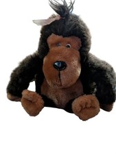 Dakin Plush Brown  Black Gorilla Stuffed Animal Vintage 1980s