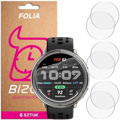 6x Schutzfolie für Amazfit Active 2 Bizon Displayschutzfolie Folie Film