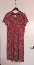 Comfort Corner Woman Long Red Dress 2XL 100% Cotton Short Sleeve Pullover 