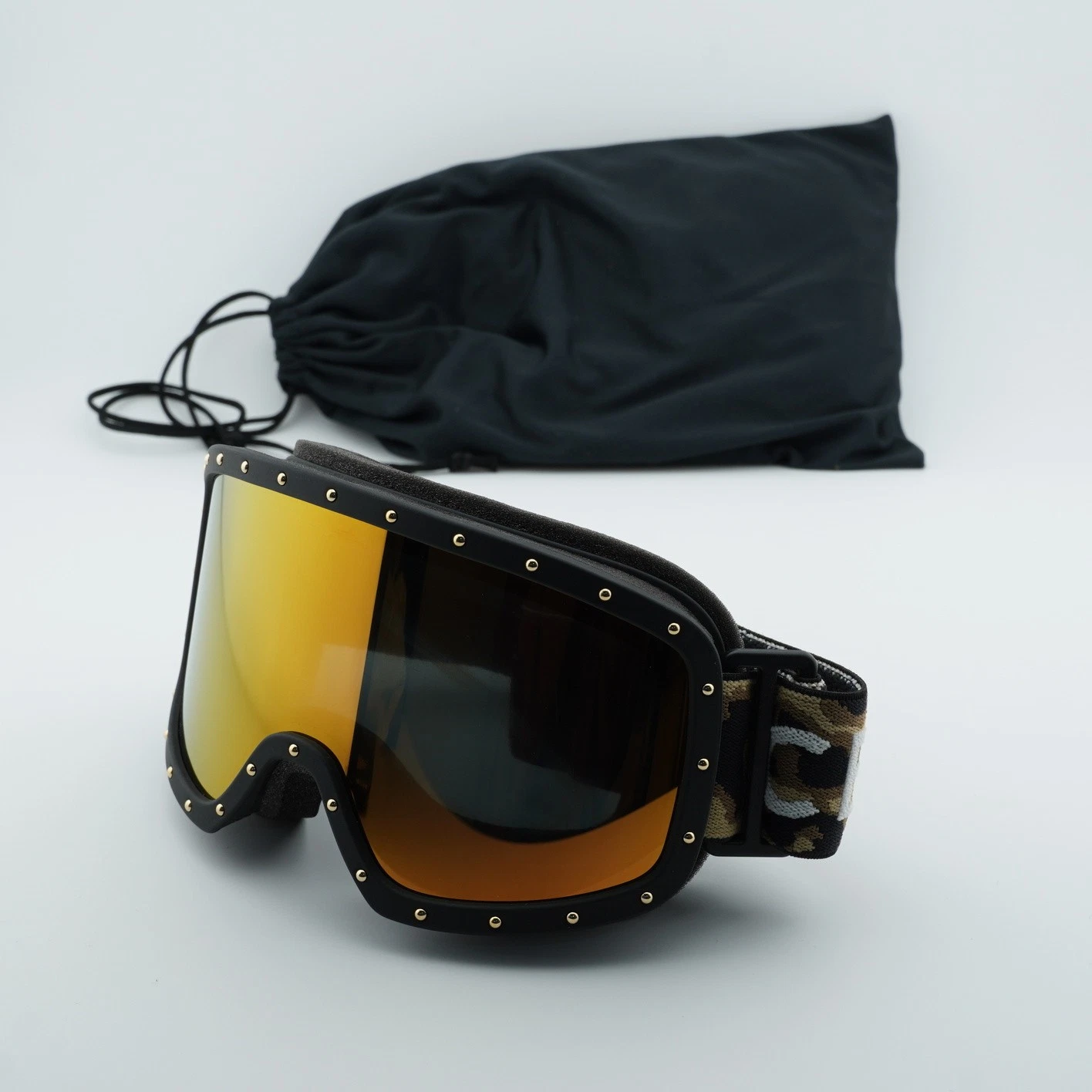 Celine CL40196U SKI MASK 99C Black/Camouflage/Smoke with Gold Mirror 0-0-0 Su...