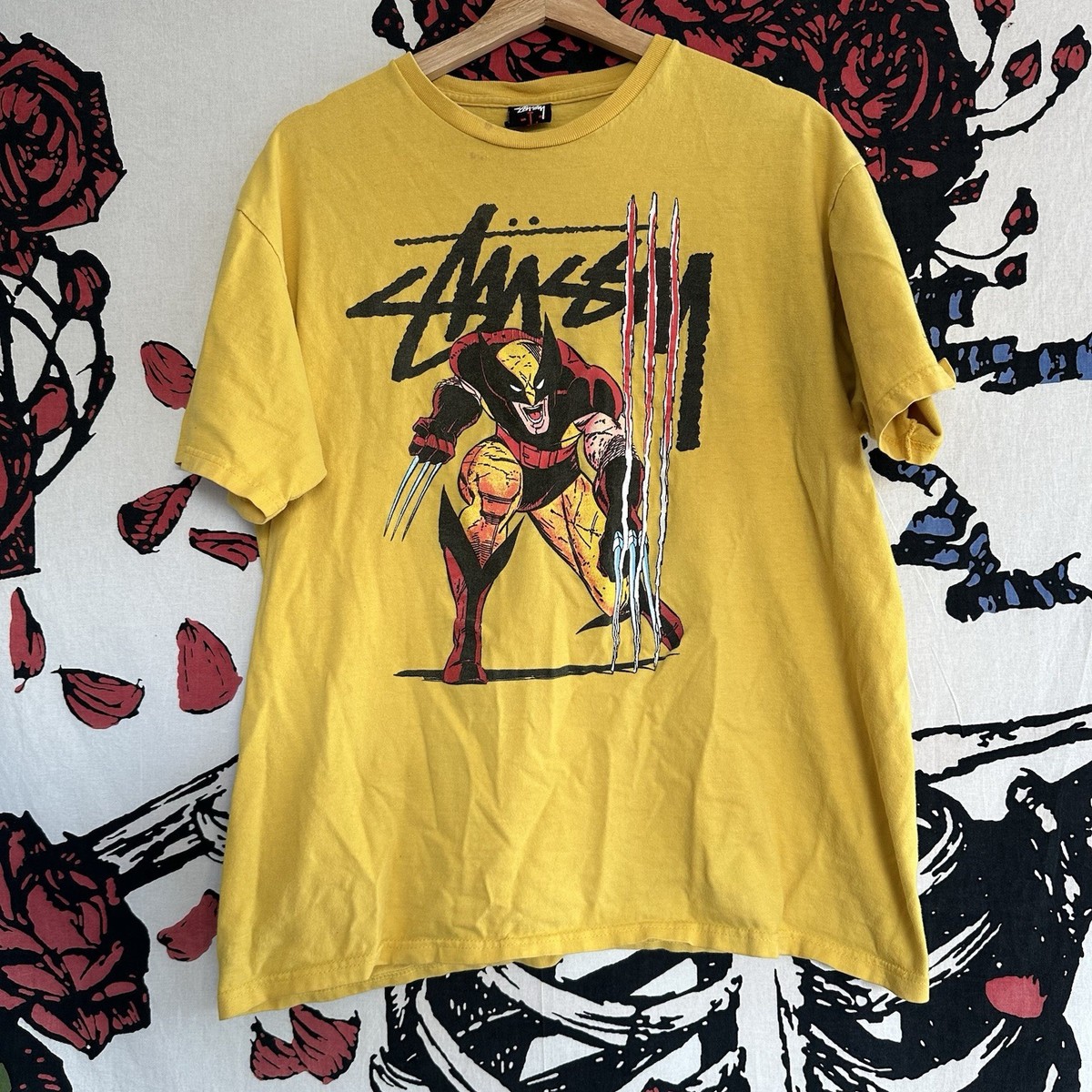 Stussy Marvel Wolverine Tシャツ Sサイズ VTG Stussy Marvel Comics Wolverine Avengers Superhero Streetwear X