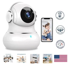 2K Indoor Security Camera - 360° Pan/Tilt with Motion Detection & Night Vision