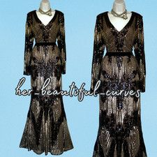 GODDIVA PLUS SEQUINNED MAXI EVENING OCCASION PARTY DRESS SIZE 16