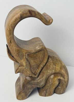 Handmade Wooden Elephant Wine Bottle Display/Holder (Wine Not Included)