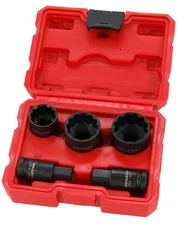 5 pc 1/2" Dr 12 Point Hub Impact Socket & Bit Set For Vag Vehicles