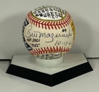 Bill Mazeroski Signed ONL Baseball, VCBC SuperStats, Hand Painted, PSA/DNA