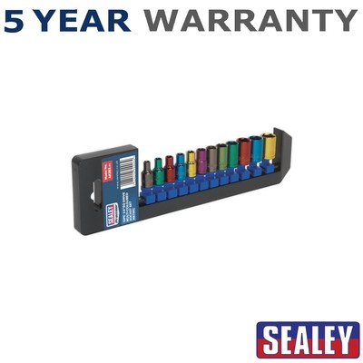 Sealey Premier mehrfarbiger Steckschlüsselsatz 1/4'' Vierkant 12-teilig AK282