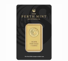 1 Oz Gold Bar - The Perth Mint (In Assay) 0.9999 4550.00 per troy oz