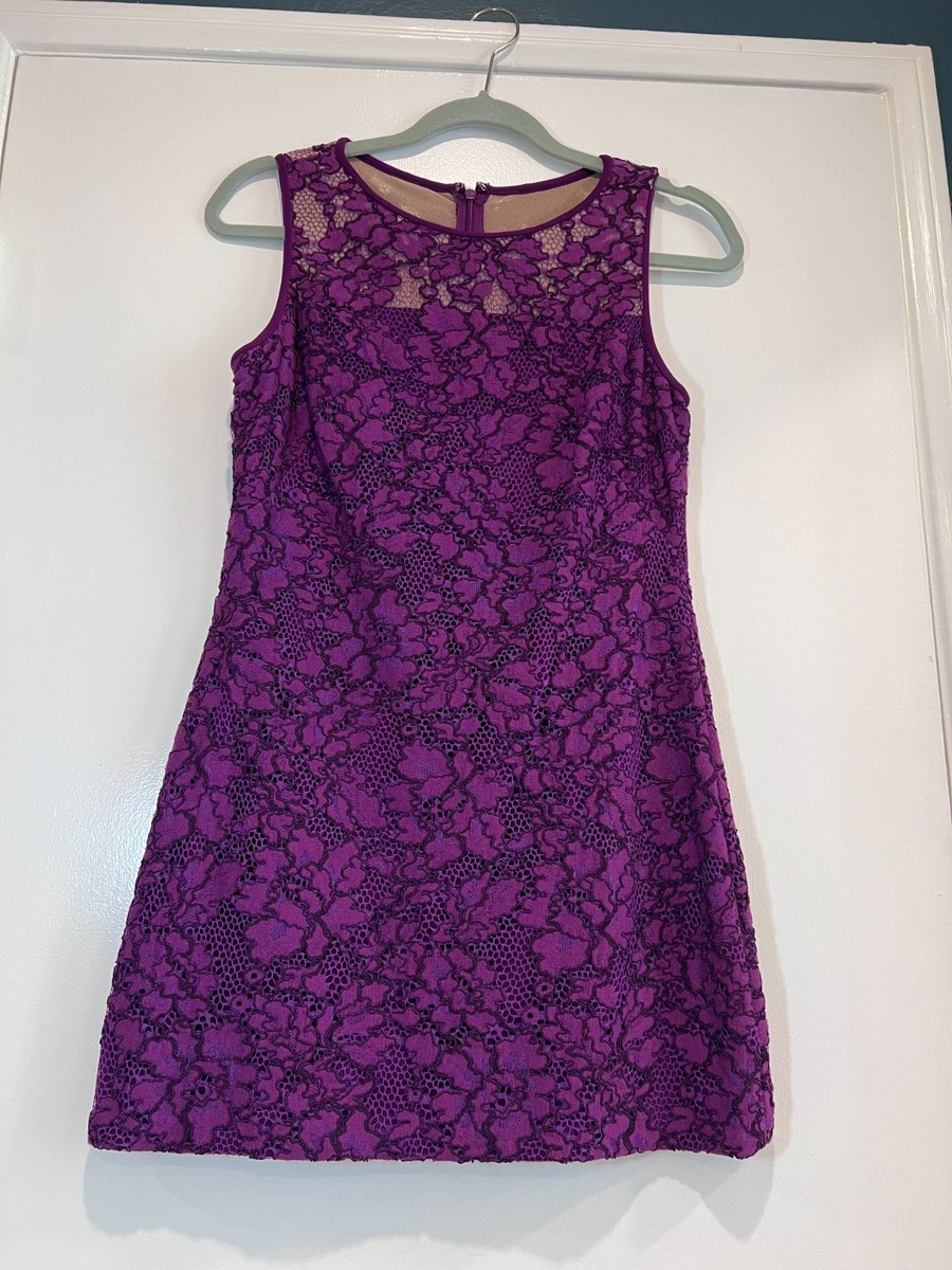 Lauren Ralph Lauren Womens Lace Scalloped Party Dress Purple 4