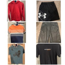 A Lot Of 6 Pieces Boys Size 12-14 Clothes Under Armour, Adidas, Cat  Jack 