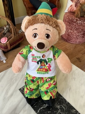 Build a Bear Buddy the Elf trägt original Pyjama & Hausschuhe ''sehr guter Zustand''