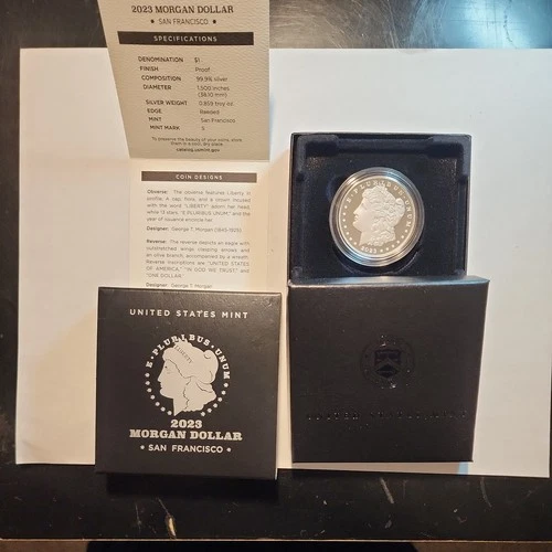 2023-S Silver Morgan Dollar (PROOF)  Box/COA 99.9 silver, coin, bullion, round