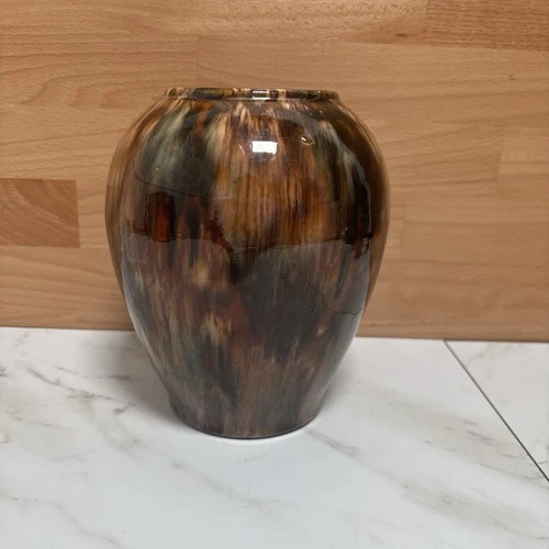 1930s Brush McCoy Brown Onyx Vase,  6" Tall