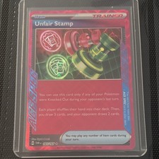 unfair stamp pokemon card pokemon SV06: Twilight Masquerade Unfair Stamp Holofoil / Damaged