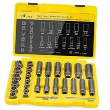 Deep Bolt Extractor Set 28PCS, 3/8" Drive Stud Remover kit Spark Plug 28pcs