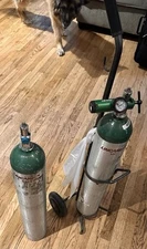 Medical Oxygen Tanks (Empty), Regulator And Carrier