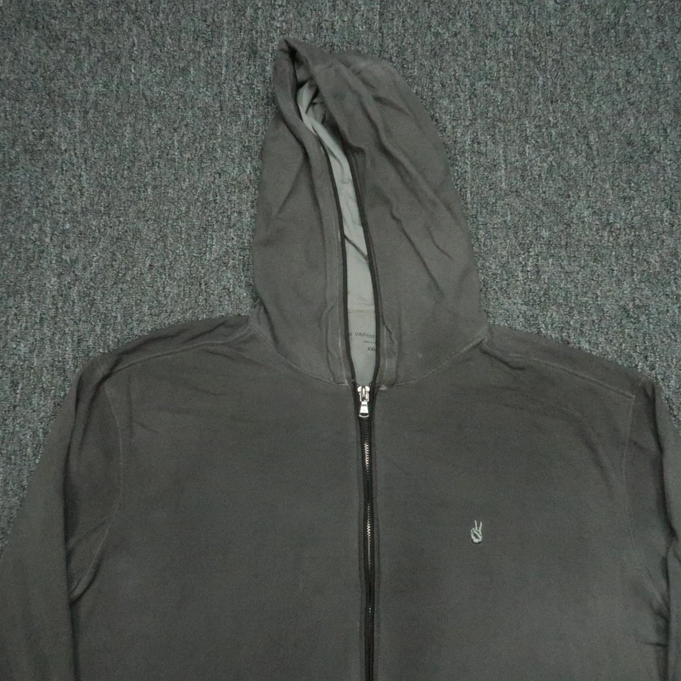 John Varvatos Sudadera con Capucha Para Hombres XXL Gris Cremallera Completa Bolsillos Chaqueta Manga Larga 2XL Foto 2 de 4
