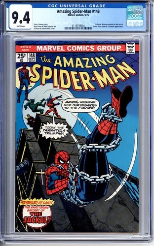 AMAZING SPIDER-MAN #148 CGC 9.4 WHITE PAGES GWEN STACY CLONE JACKAL 1975