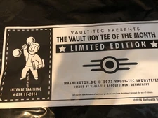New! VBotM Fallout Vault Boy of the Month Shirt #19 Intense Training Large