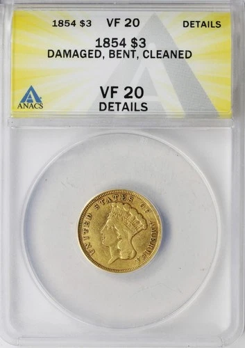 1854 Indian Princess Gold — photo from the most recent tracked eBay sale